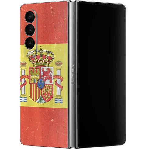Spain Flag Distressed Galaxy Z Fold4 5G Skin